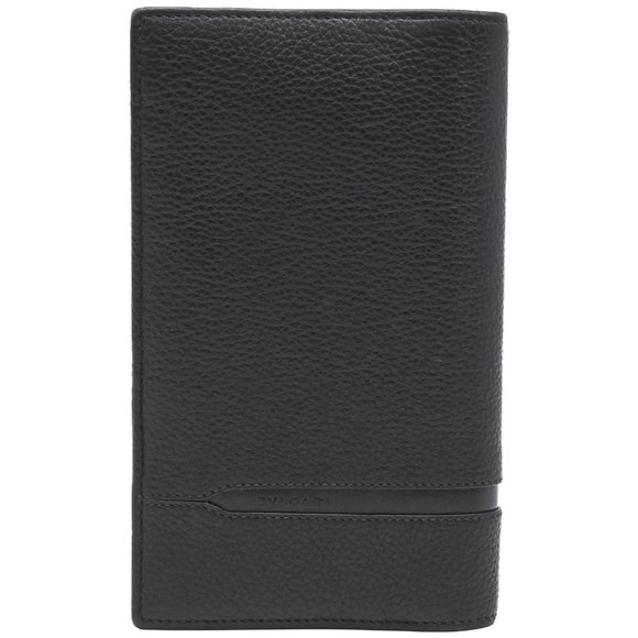 BVLGARI Bulgari Octo Bi-fold Long Wallet in Black Leather (36966)